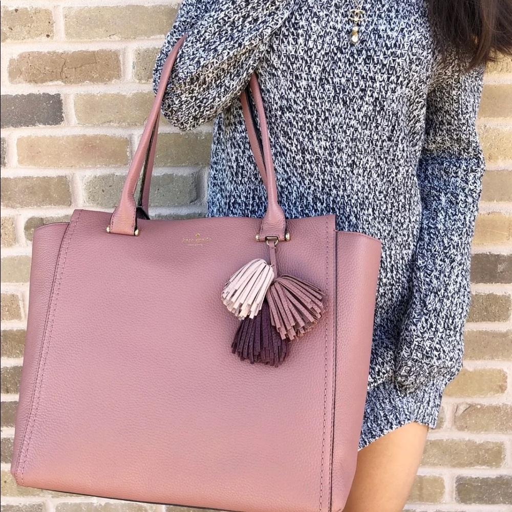 🌺Kate spade Palmer street Malika Tote Pink tassel - Picture 2 of 7